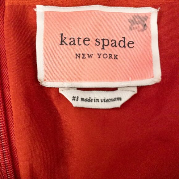 Kate Spade Red Puff Sleeve Fit & Flare Dress – Size XS - Picture 3 of 5